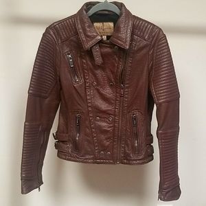 Wilsons Leather Vintage Brown Women's moto jacket
